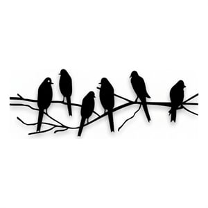House of Avana Handcrafted Metal Black Birds on Tree Branch