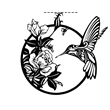 House of Avana Circular Black Metal Hummingbird Wall Art Decor