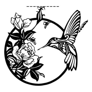 House of Avana Circular Black Metal Hummingbird Wall Art Decor