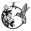 House of Avana Circular Black Metal Hummingbird Wall Art Decor