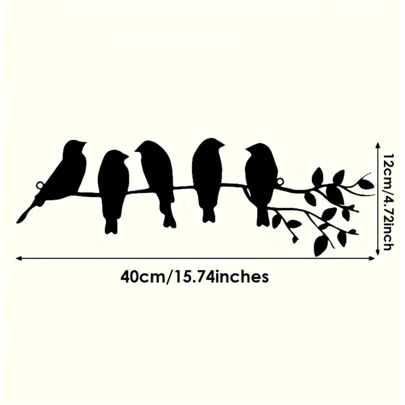 House of Avana Black Metal Birds Silhouette Wall Art Decor
