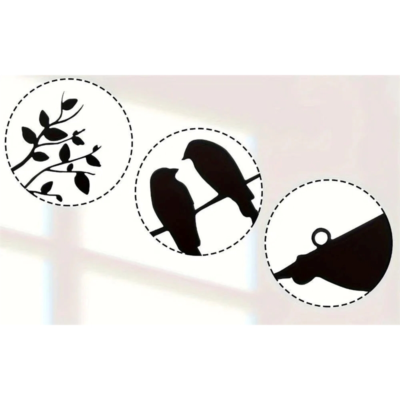 House of Avana Black Metal Birds Silhouette Wall Art Decor