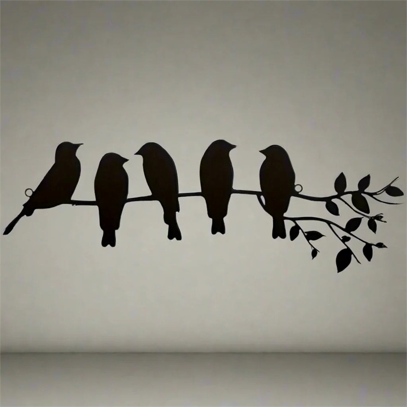 House of Avana Black Metal Birds Silhouette Wall Art Decor
