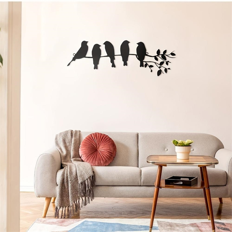 House of Avana Black Metal Birds Silhouette Wall Art Decor