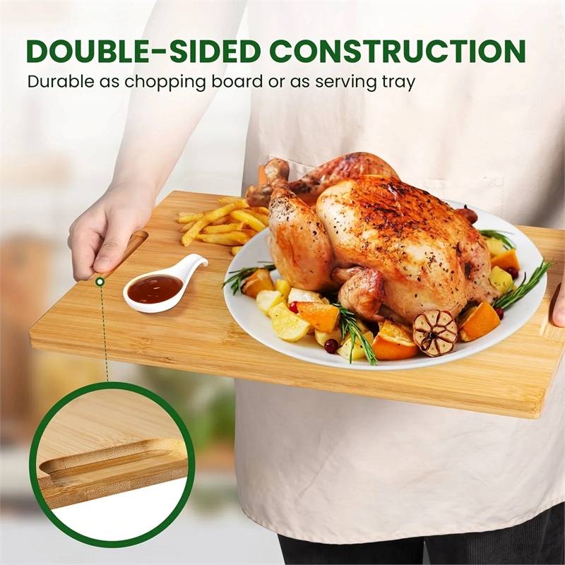 House of Avana Gourmet Celebration Brown Bamboo Cutting Board Set