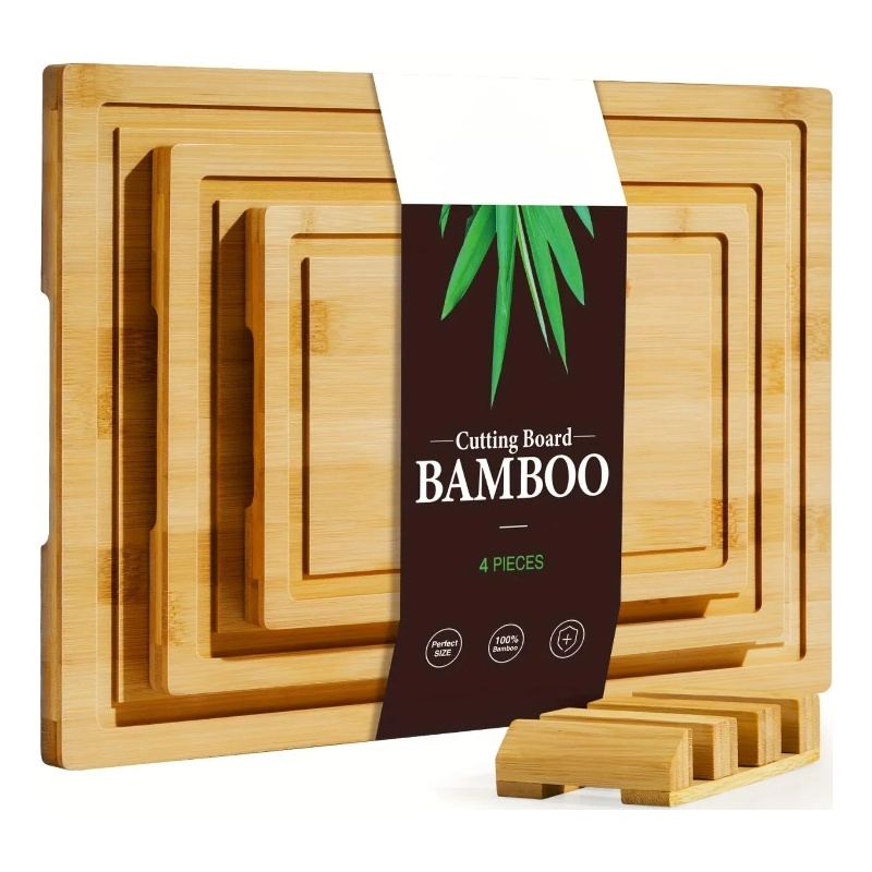 House of Avana Gourmet Celebration Brown Bamboo Cutting Board Set