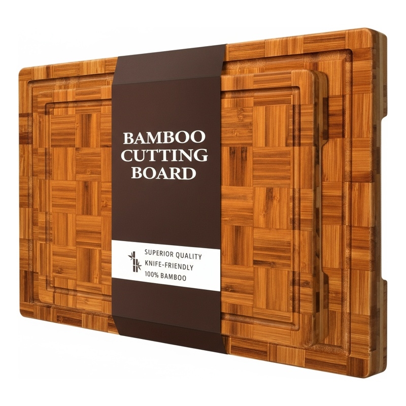 House of Avana Celebration Brown Bamboo Cutting Board Set