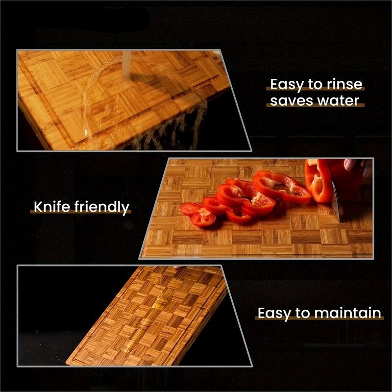 House of Avana Signature Parquet Brown Bamboo Cutting Board
