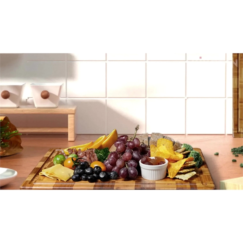 House of Avana Signature Parquet Brown Bamboo Cutting Board