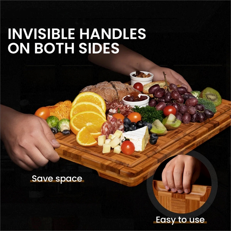 House of Avana Signature Parquet Brown Bamboo Cutting Board