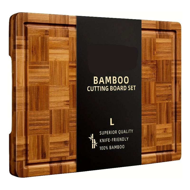 House of Avana Signature Parquet Brown Bamboo Cutting Board