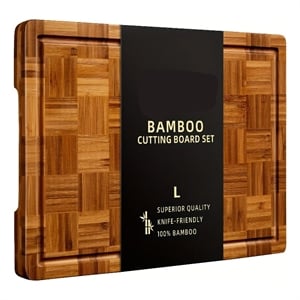 House of Avana Signature Parquet Brown Bamboo Cutting Board