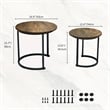 House Of Avana Round Coffee Table with Wood Grain Top