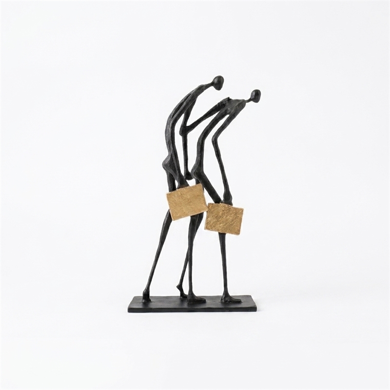 The Shared Journey Black  Cast iron Modern Abstract Partnership Sculpture