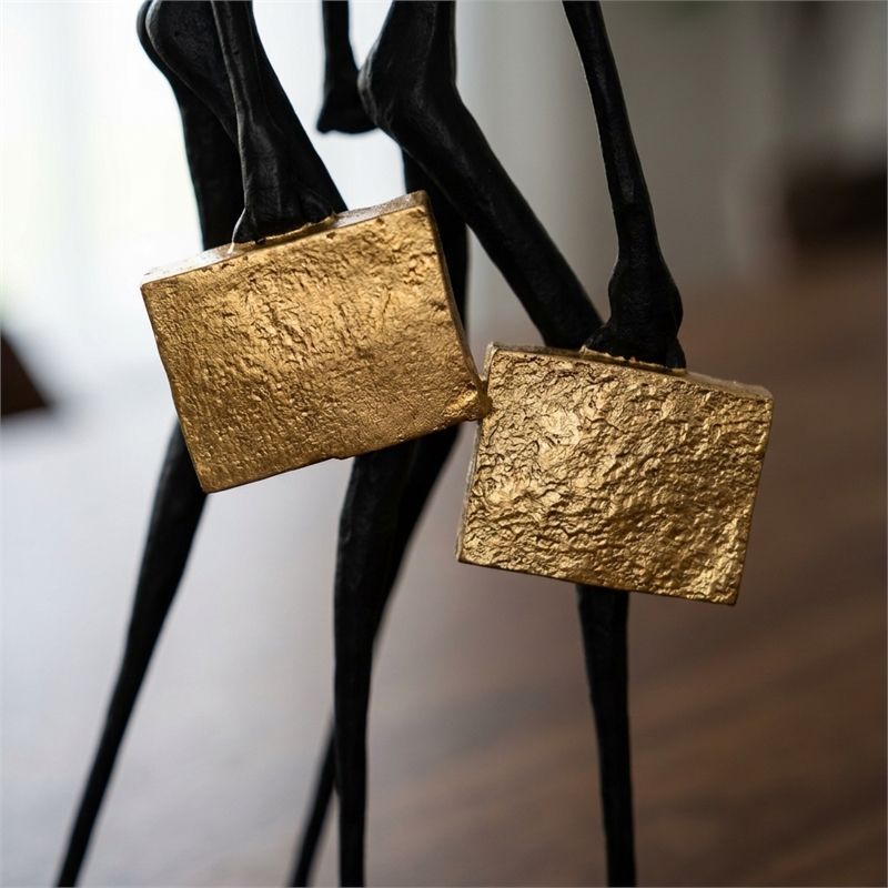 The Shared Journey Black  Cast iron Modern Abstract Partnership Sculpture