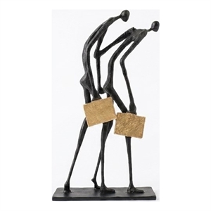 The Shared Journey Black  Cast iron Modern Abstract Partnership Sculpture