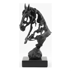 Abstract Hollow  Polyresin Black Horse Head Sculpture