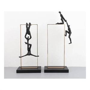 Retro Black Figure Ornament - Simple Metal Frame Gold