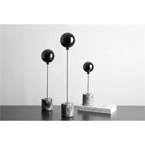 Marble Base Statue - Gold Metal Balloon Sculpture
