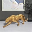 Sitting Cheetah Polyresin Sculpture with Gold Accent