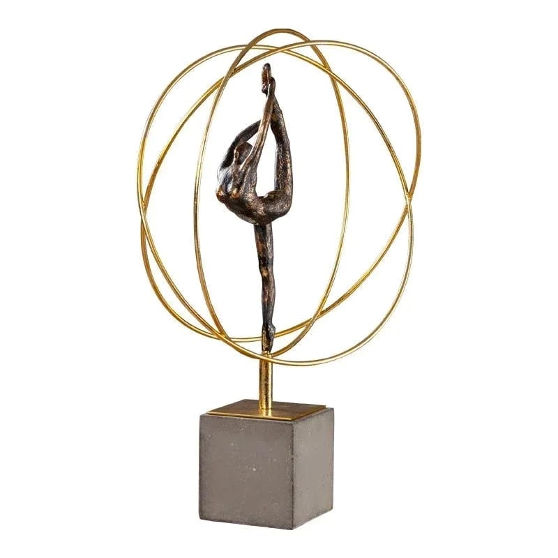 Modern Bronze Gymnast Statue - Abstract Metal Figure Desktop
