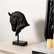 Horse Polyresin Head - Decorative Black Figurine