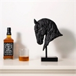 Horse Polyresin Head - Decorative Black Figurine