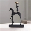 Horse Metal Sculpture - Decorative Black Horse Figurine