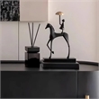 Horse Metal Sculpture - Decorative Black Horse Figurine