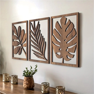 Wall Sculpture - Rustic Brown Walnut Wood Large
