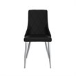 Contemporary Faux Leather and Metal Dining Chair Set of 2 Black and Chrome