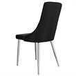 Contemporary Faux Leather and Metal Dining Chair Set of 2 Black and Chrome