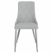 Contemporary Faux Leather and Metal Dining Chair Set of 2 Grey and Chrome