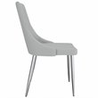 Contemporary Faux Leather and Metal Dining Chair Set of 2 Grey and Chrome