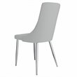 Contemporary Faux Leather and Metal Dining Chair Set of 2 Grey and Chrome