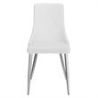 Contemporary Faux Leather and Metal Dining Chair Set of 2 White and Chrome