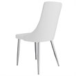 Contemporary Faux Leather and Metal Dining Chair Set of 2 White and Chrome