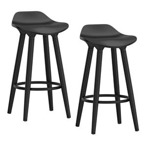 Trex 26&quot Modern ABS Plastic/Solid Wood Counter Stools in Black (Set of 2)