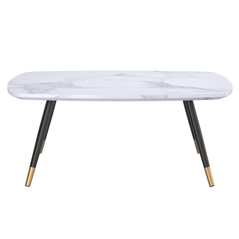 Emery Contemporary Rectangle Engineered Wood Coffee Table in White