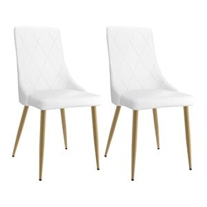 Antoine 20&quot Faux Leather Upholstered Side Chair in White (Set of 2)