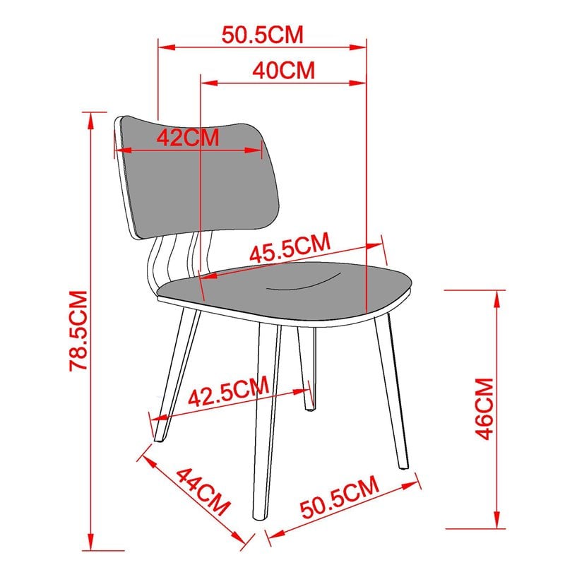 MidCentury Modern Faux Leather and Wood Dining Chair White and Walnut
