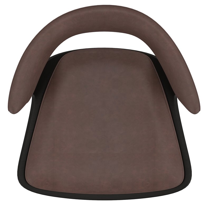 Contemporary Wood and Faux Leather Adjustable Air Lift Stool Brown and Black