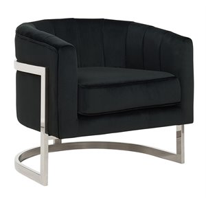 tarra contemporary velvet upholstered/metal accent chair