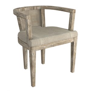 odin mid-century wood accent chair with linen upholstered seat