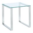 Contemporary Stainless Steel and Glass Accent Table Silver