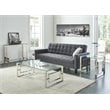 Eros Contemporary Stainless Steel/Glass Accent Table in Silver
