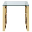 Eros Contemporary Stainless Steel/Glass Accent Table in Gold
