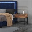 Industrial Chic Solid Wood and Wrought Iron Accent Table Natural Burnt and Black
