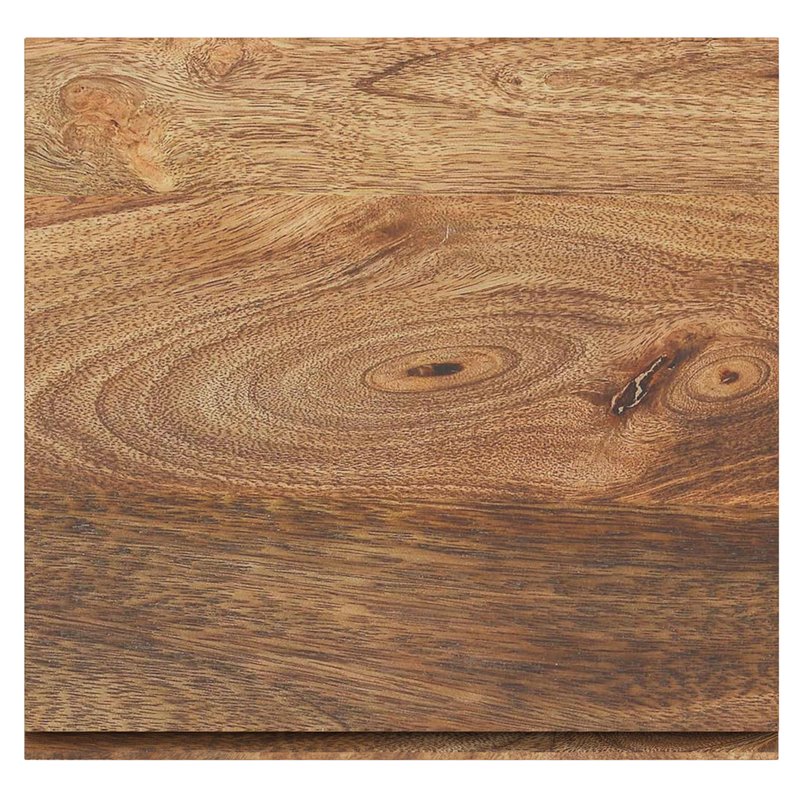 Industrial Chic Solid Wood and Wrought Iron Accent Table Natural Burnt and Black