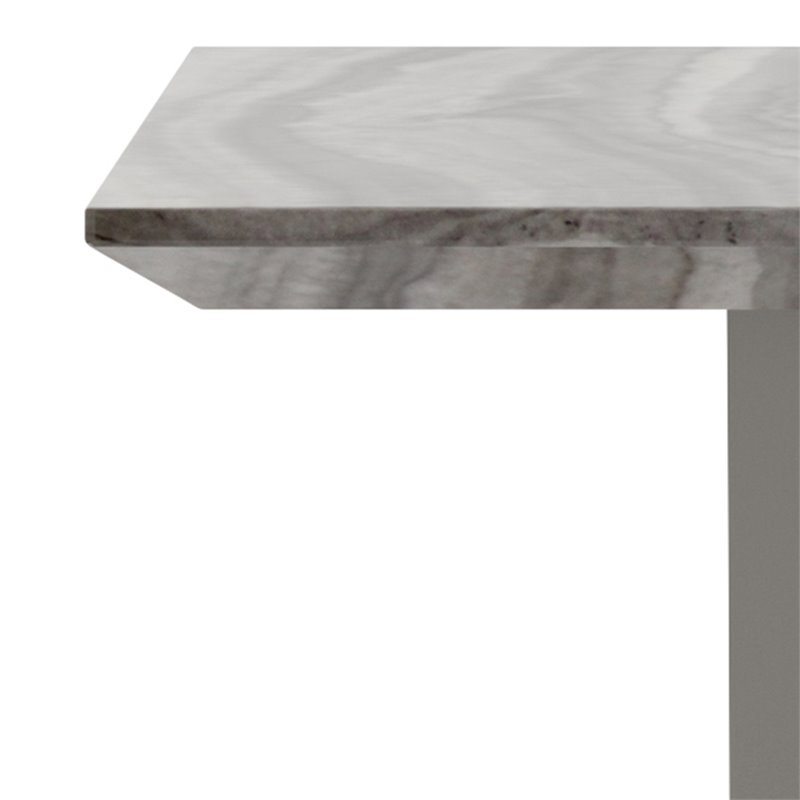 Napoli Modern Faux Marble/Stainless Steel Accent Table in Gray